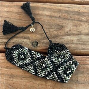 Black and Silver Beaded Bracelet